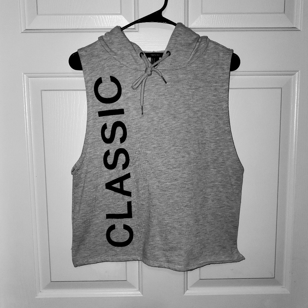 Forever 21 Graphic Tank Hooded Sweatshirt